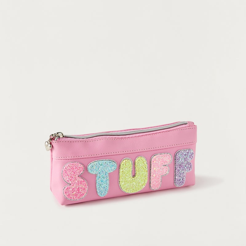 OMG Pouch - Butterfly Diamond - 1Cmprt  (Pvc) Pink \ 3.75X8.50X2.00 - Image 2